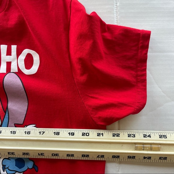 Disney Stitch HO HO Crew Neck Red shirt - Picture 11 of 11